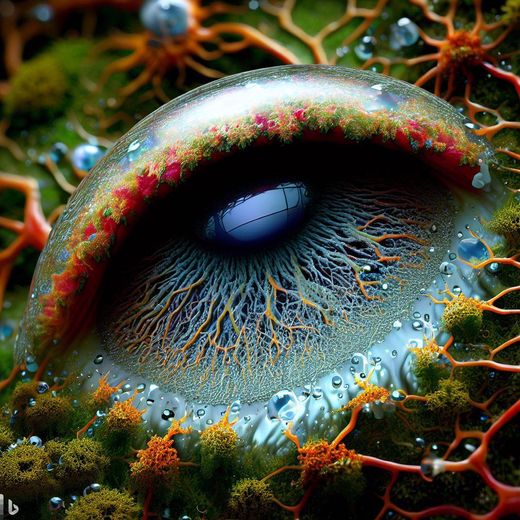 16-  3D hyper-detailed bursting raindrop with lichen nano-circuitry woven into iris-stroma eye-pupil at its core, spattering wet rainforest moss synapses, mirroring recursion.jpg
